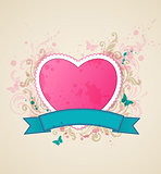 Background with pink heart