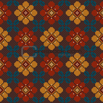 Vector illustration of Folk seamless pattern ornament