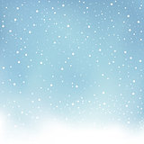 winter snowfall blue background