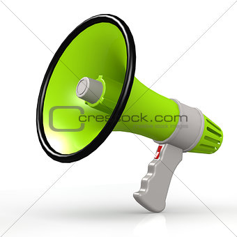 Isolated green megaphone