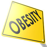 Road sign with obesity