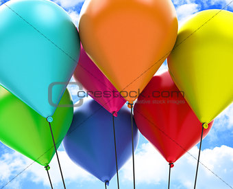 The colorful balloons