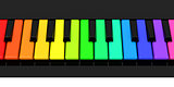 the colorful piano keys