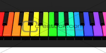 the colorful piano keys