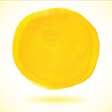 Yellow acrylic paint vector circle