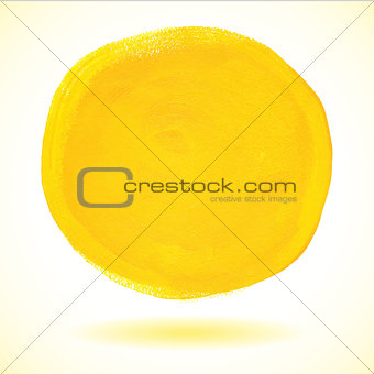 Yellow acrylic paint vector circle