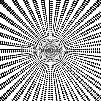 Design monochrome circle illusion background