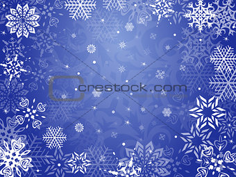 Christmas greeting card with snowflakes