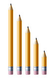 Set of yellow pencils isolated on white background.