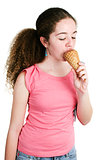 Cute Teenage Girl Eating Ice Cream