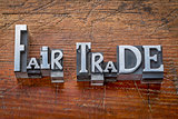 fair trade words in metal type 