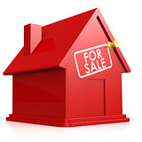 Isolated red house for sale