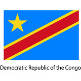Flag  of the country  democratic republic congo. Vector illustra