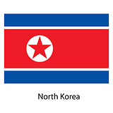 Flag  of the country  north korea. Vector illustration. 