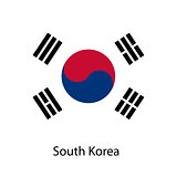 Flag  of the country  south korea. Vector illustration. 