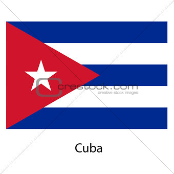 Flag  of the country  cuba. Vector illustration. 