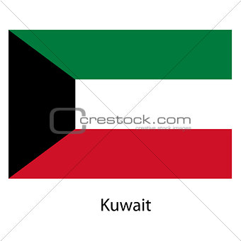 Flag  of the country  kuwait. Vector illustration. 