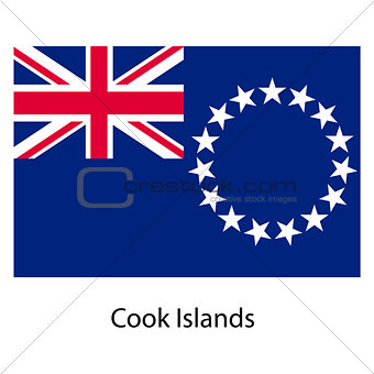 Flag  of the country  cook islands. Vector illustration. 
