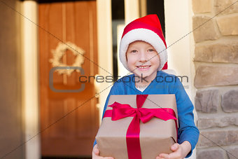 kid at christmas time