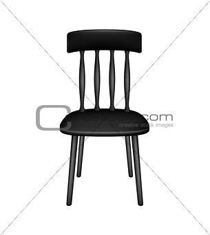 Wooden chair in black design