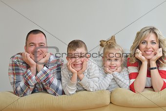 happy young family at home