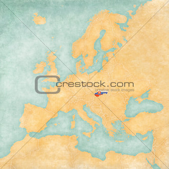 Map of Europe - Slovakia (Vintage Series)