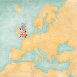Map of Europe - United Kingdom (Vintage Series)