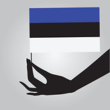 Hand with Estonia flag