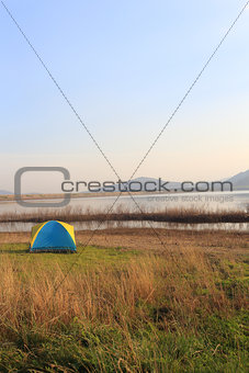 Camping place beside the lake