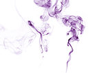 Purple Smoke isolated on white.