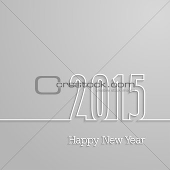 Happy new year 2015 paper postcard.