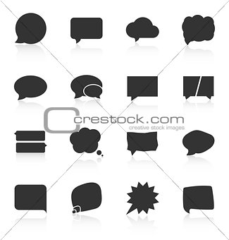 Set of speech bubble icons on white background