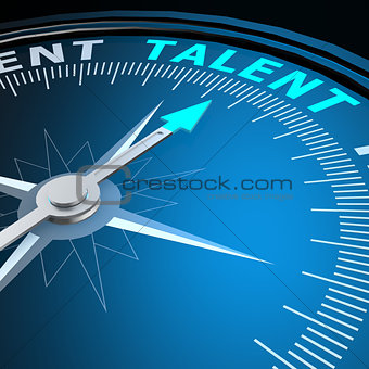 Talent word on compass