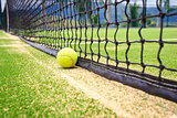 Tennis court with tennis ball