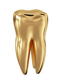 Golden tooth isolated
