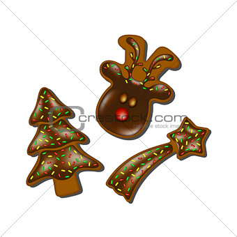 Christmas gingerbreads with chocolate