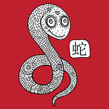Chinese Zodiac. Animal astrological sign. snake.