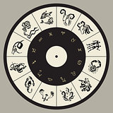 Horoscope circle. Star signs.