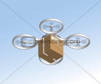 Remote air drone with a box