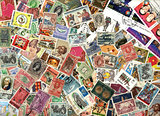 Background of African postage stamps