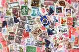 Background of Belgian postage stamps