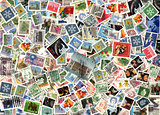 Background of Canadian postage stamps