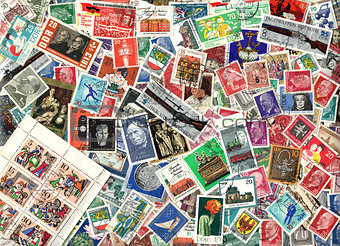 Background of German postage stamps (GDR)