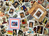 Art. Background of postage stamps