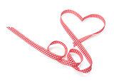 Valentine's Day heart shaped red ribbon