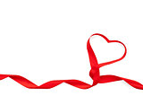 Valentines day heart shaped red ribbon