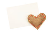 Blank greeting card and vintage handmaded valentines day heart