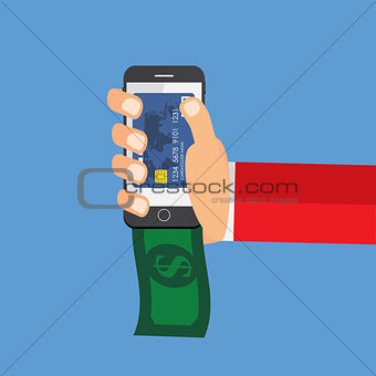 Mobile Banking Payment Flat Concept Vector Illustration