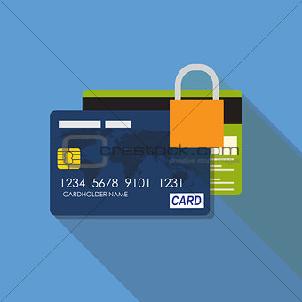 Credit Card Icon Flat Concept Vector Illustration