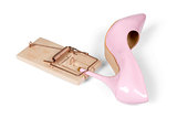 Women's heel shoe with mousetrap